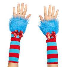 Gloves Red & Blue Striped Cat