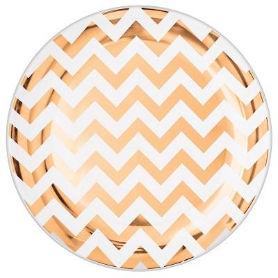 Chevron Rose Gold Plate 19cm Pk/20 - Discontinued Line Last Chance To Buy