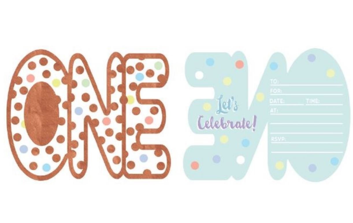 Party Invitation Pk/8 1st (First) Birthday