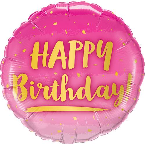 Balloon Foil 45cm Birthday Pink And Gold