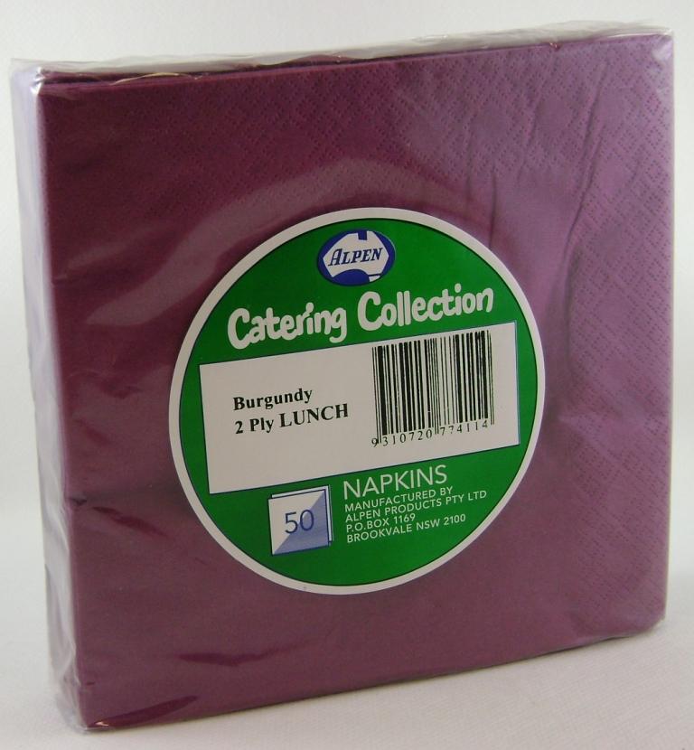 Napkin 2ply Lunch Burgundy Pk/50