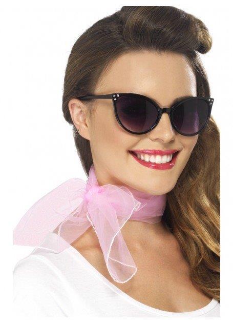 Neck Scarf 1950s Pink Chiffon Style