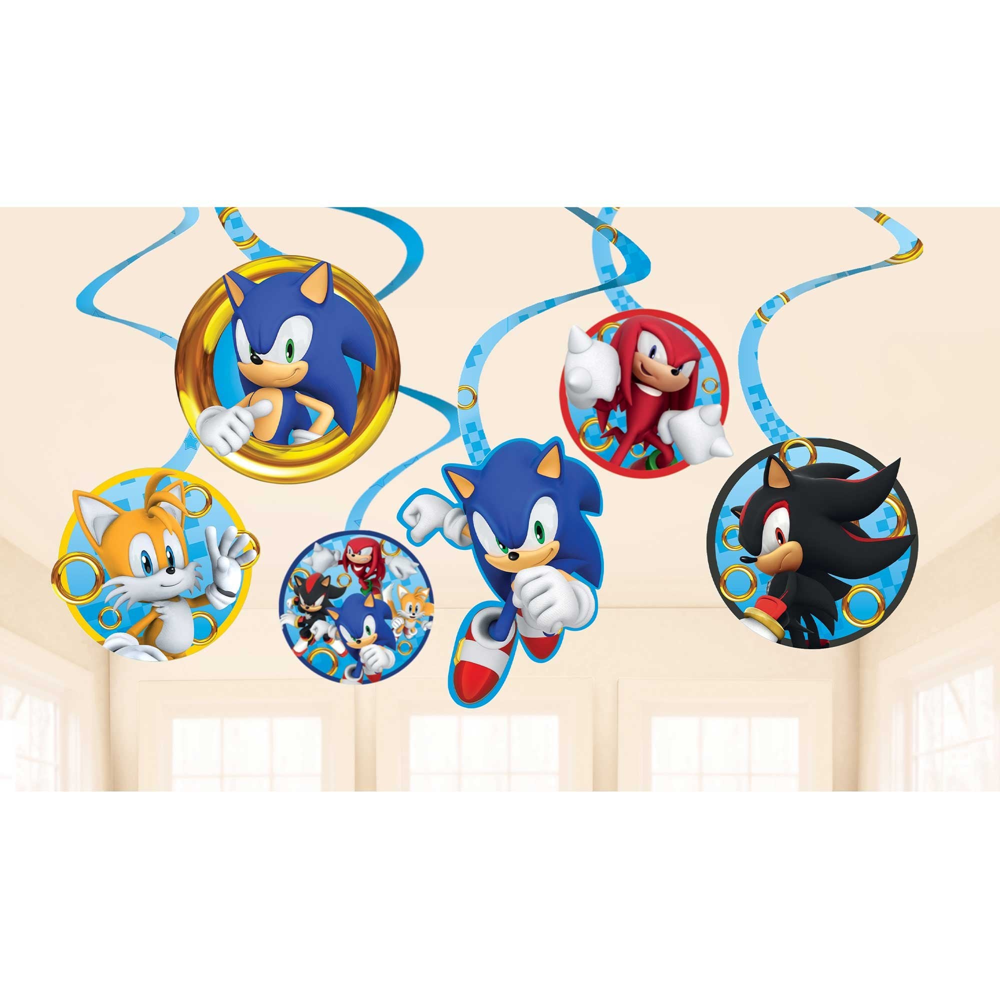 Sonic 2 The Hedgehog Hanging Spiral Decorations Pk 12
