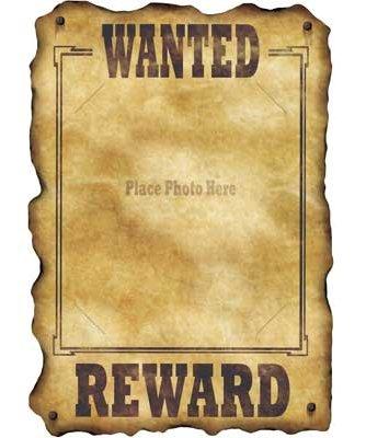 Photo Prop Wanted Reward Sign 42cm X 30cm