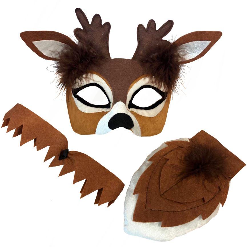 Animal Costume Mask Set Animal Deer Deluxe