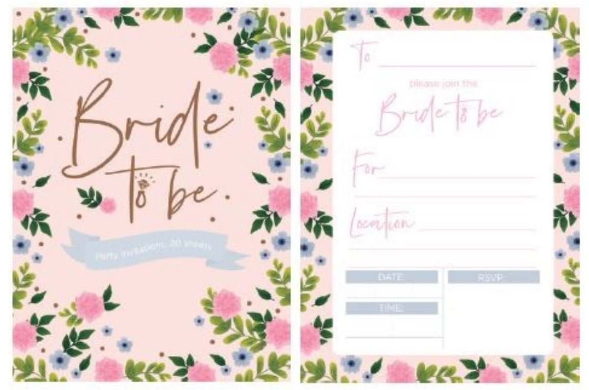 Party Invitation 20 Sheet Pad Bride To Be