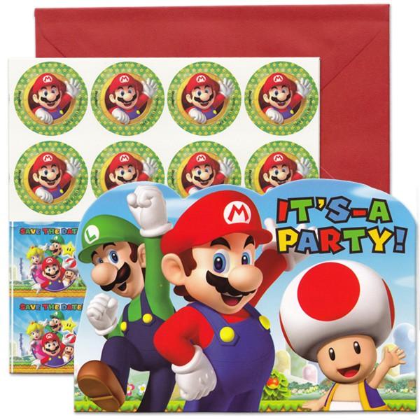 Super Mario Brothers Invitation Set Pk/8