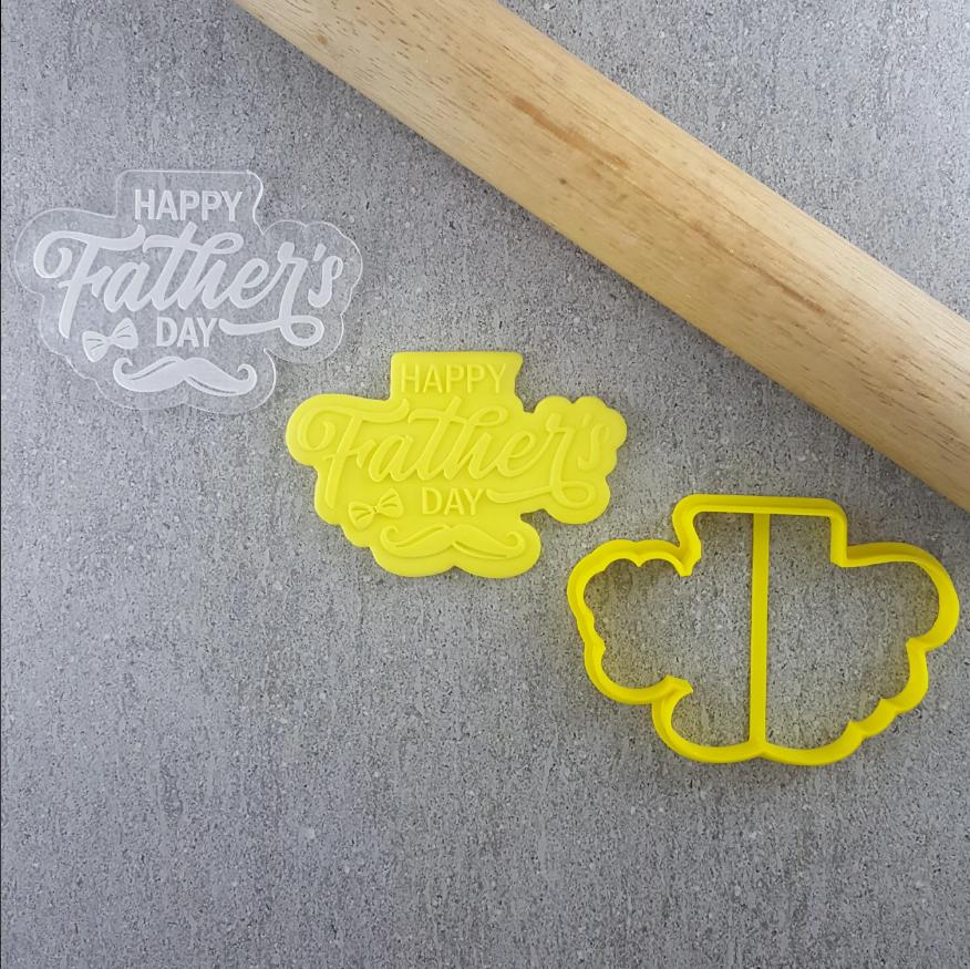 Happy Fathers Day Cookie/Biscuit Cutter And Debosser Set