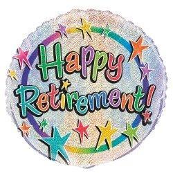 Balloon Foil 45cm Happy Retirement Prismatic