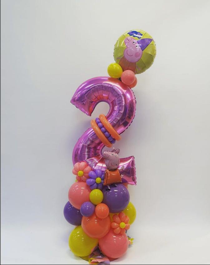 Balloon Décor Themed Birthday Large Number Two