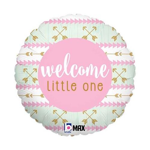 Balloon Foil 45cm Welcome Little One Pink Arrows
