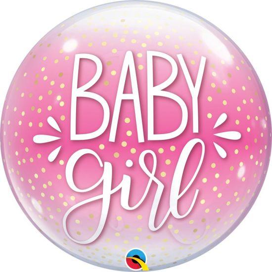 Balloon Bubble Baby Girl Pink Dots