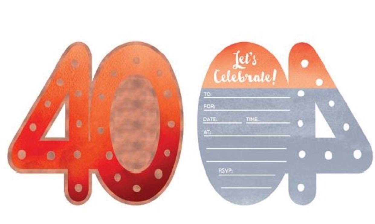 Party Invitation Pk/8 40th (Forty) Birthday