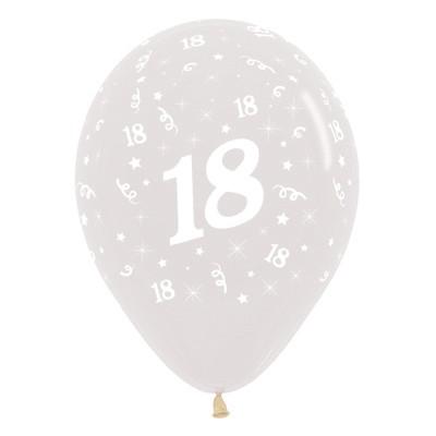 Latex Balloons 30cm Age 18 Clear Pk/6 Jewel