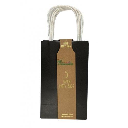 Party Loot Bag Paper Black Pk/5