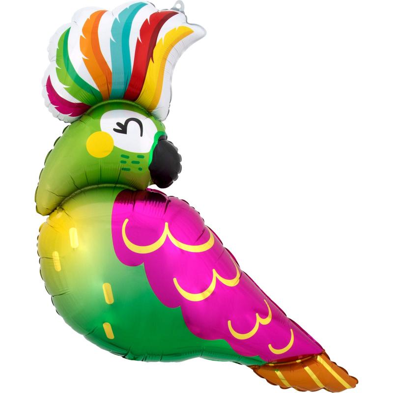 Balloon Foil Supershape Tropical Parrot 78cm X 71cm