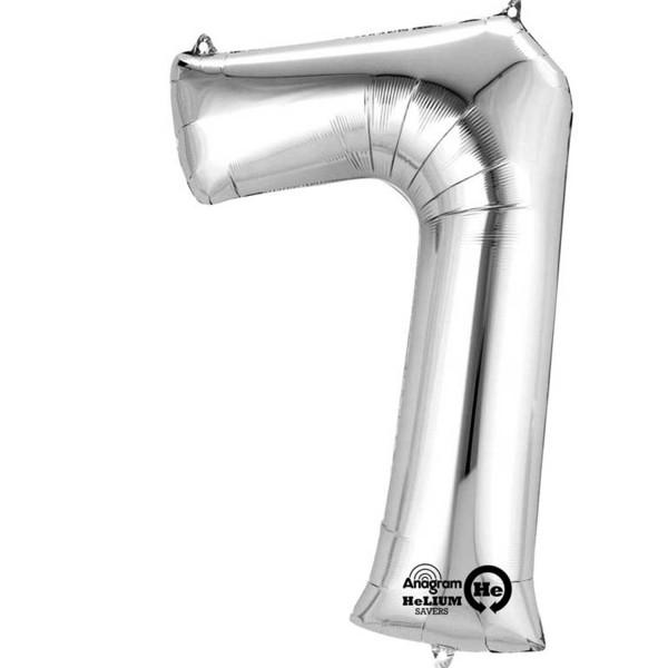Balloon Foil Number 7 Silver 40cm