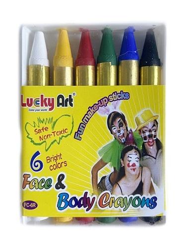Face & Body Crayons 6cm Pk/6