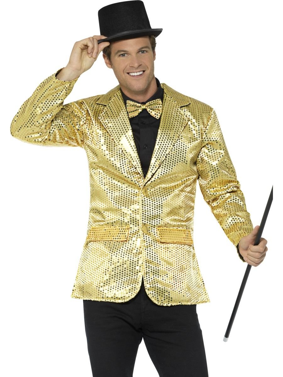 Costume Adult Sequin Jacket Mens Gold Large