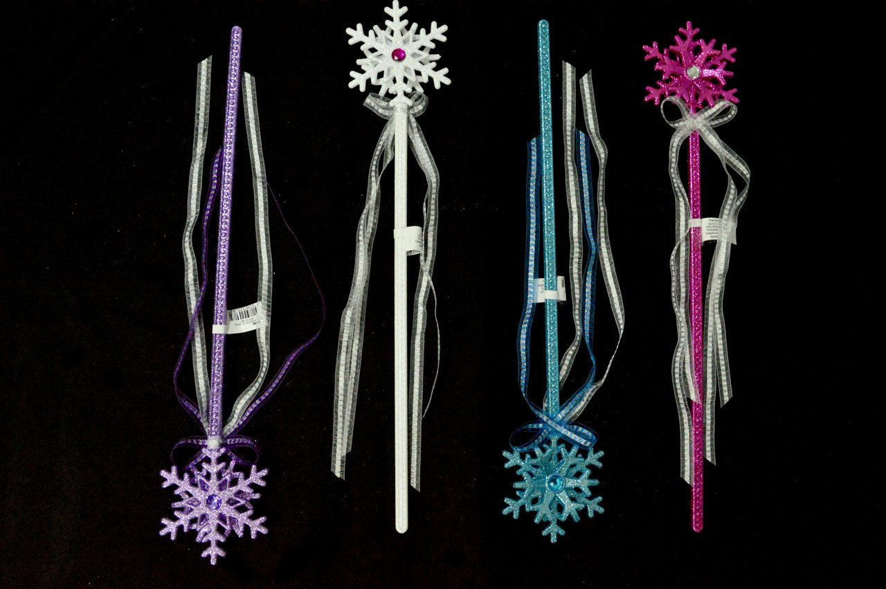 Wand Snowflake With Ribbon/Gem Assorted