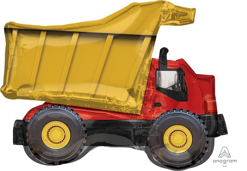 Balloon Foil Shape Dump Truck Construction 81cm X 63cm