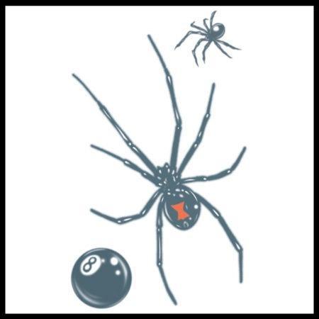 Temporary Tattoo Prison Redback Black Widow