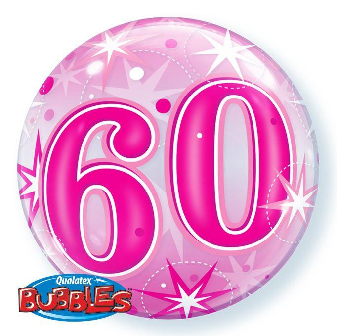 Balloon Bubble 56cm 60th Birthday Pink  Last Chance Buy