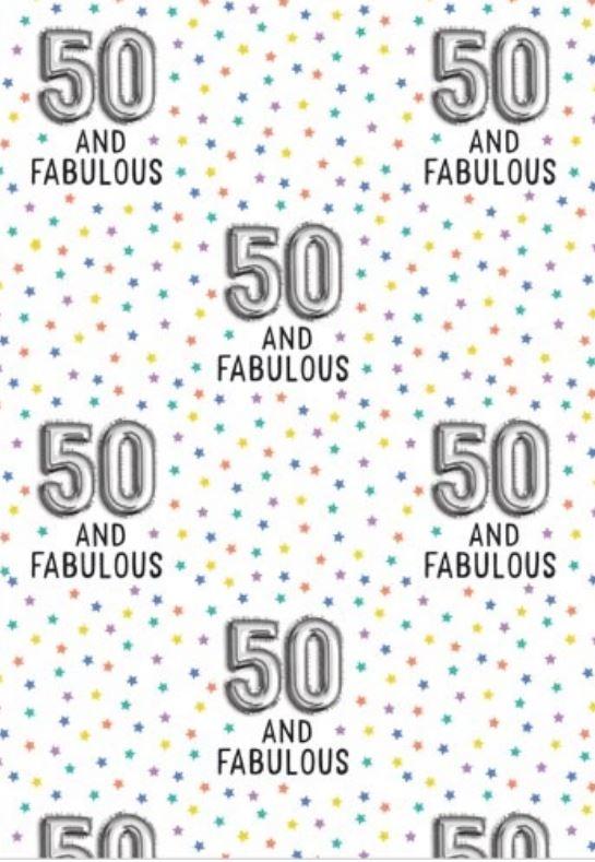 Gift Wrapping Paper Birthday 50 And Fabulous