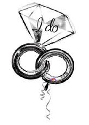 Balloon Foil Shape Wedding Rings I Do