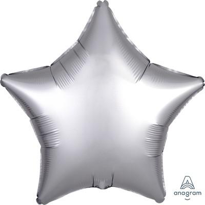 Balloon Foil 45cm Star Platinum Satin