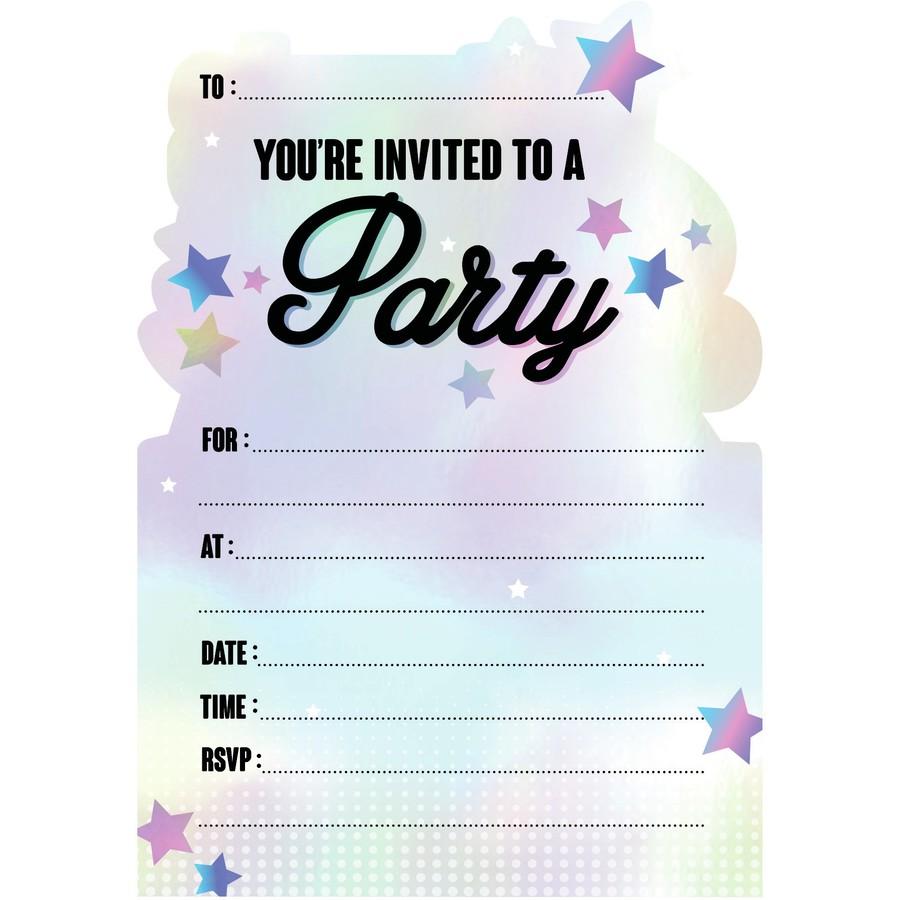 Party Invitation Pk/8 Lets Party Multicoloured