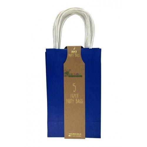 Party Loot Bag Paper Navy Blue Pk/5