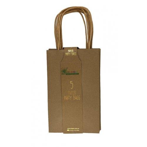 Party Loot Bag Paper Kraft Natural Pk/5