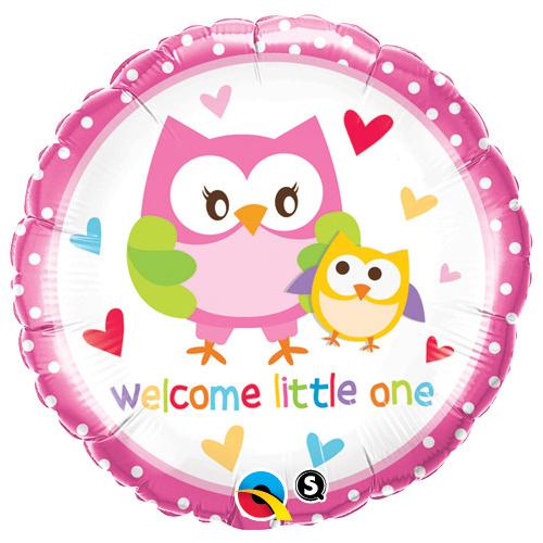 Balloon Foil 45cm Welcome Little One Owls