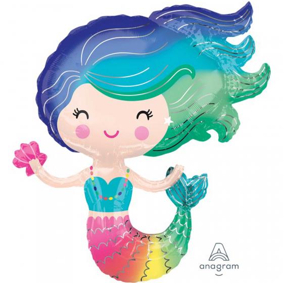Balloon Foil Shape Mermaid Bright 76cm