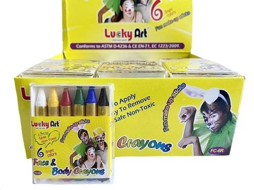 Face & Body Crayons 6cm Pk/6