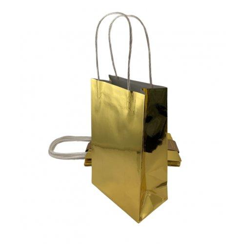 Party Loot Bag Paper Metallic Gold Pk/5