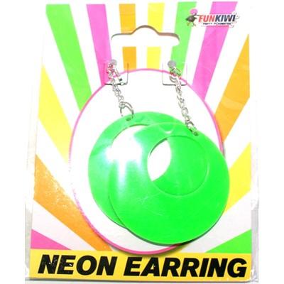 Earrings Neon Hoop 1980s Green