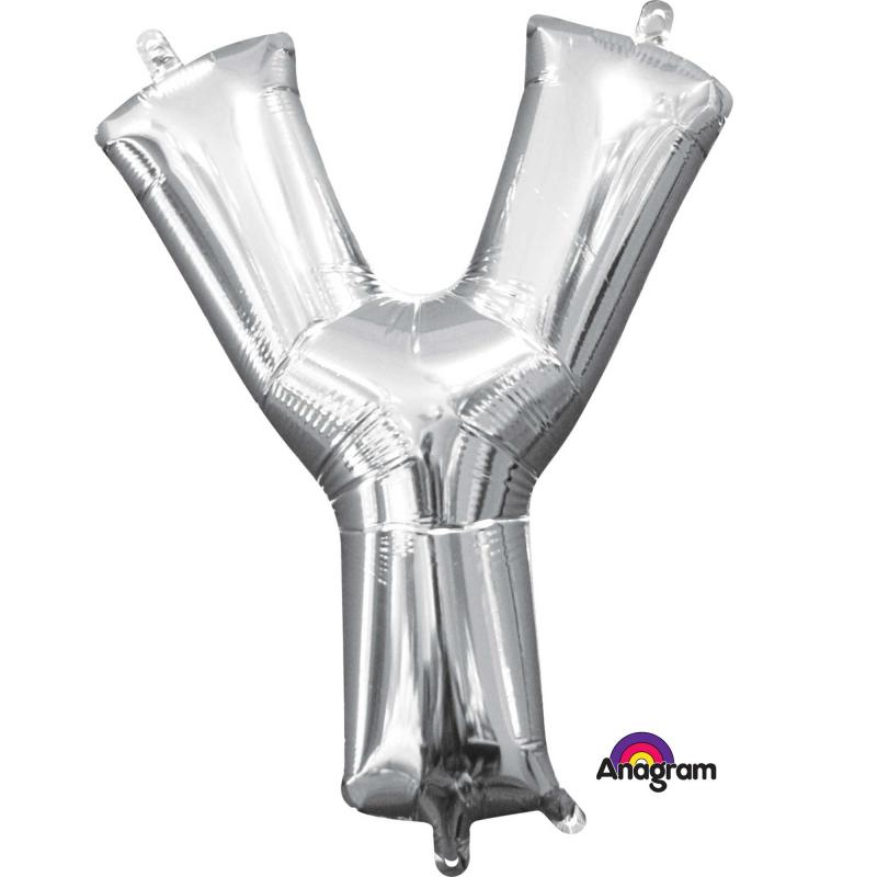 Balloon Foil Letter Y Silver 40cm
