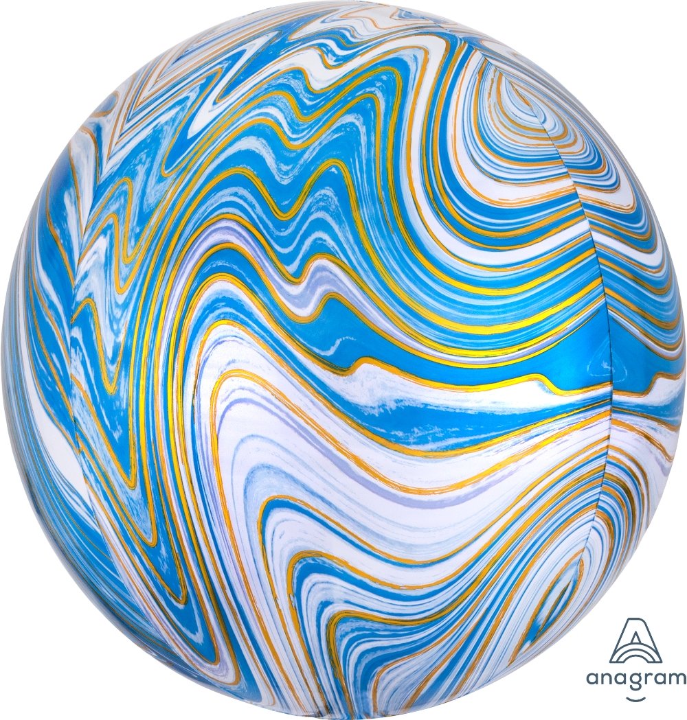 Balloon Orbz Blue Marblez 40cm