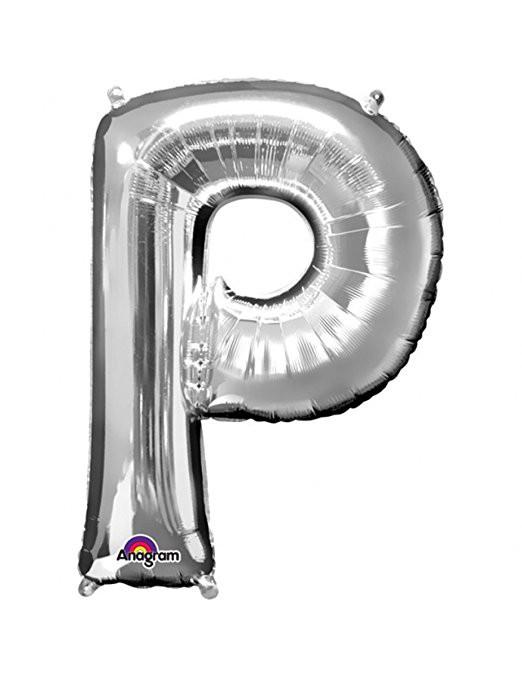 Balloon Foil Letter P Silver 40cm