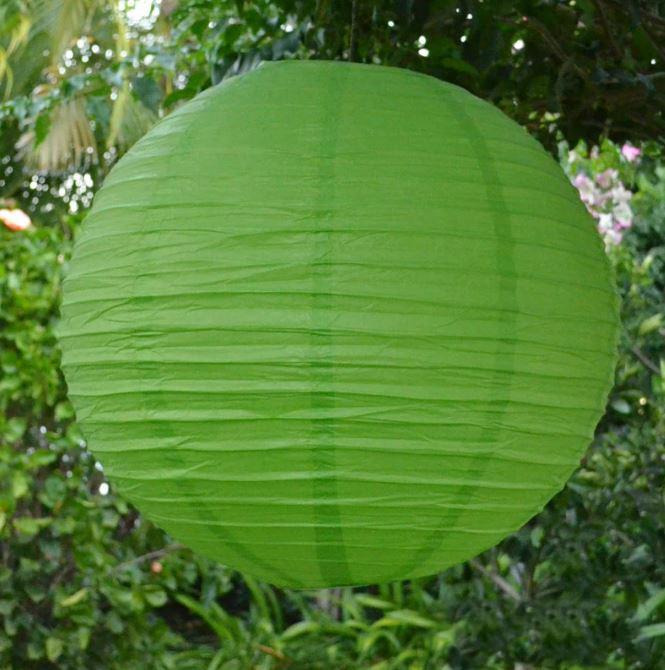 Lantern 35cm Lime Green Round Paper