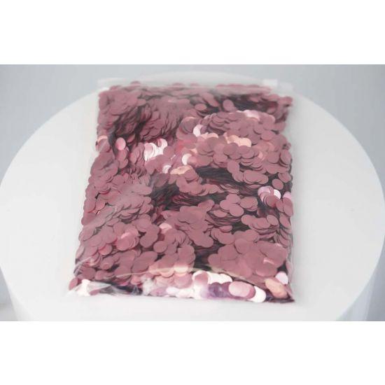 Confetti Round 1cm Satin Chrome Mauve 250g