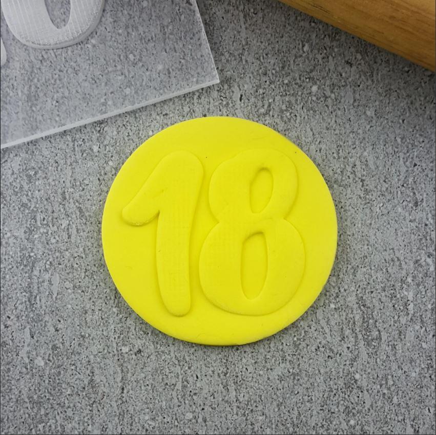 18th Numbers Flow Cookie/Biscuit Debosser Cutter