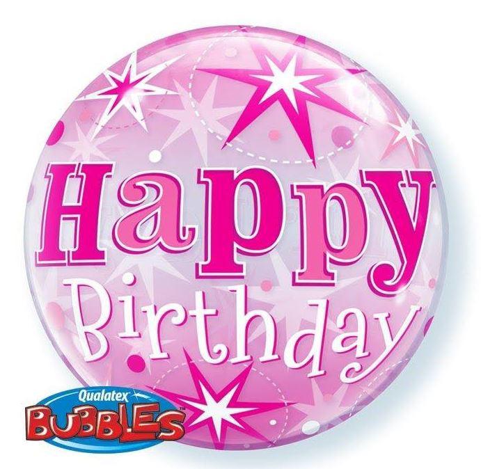 Balloon Bubble 56cm Happy Birthday Pink Last Chance buy