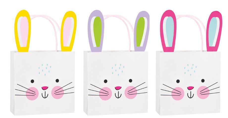 Easter Bunny Ear Treat Bags Pk/3 12.7cm W X 4.4cm D X 12.7cm H