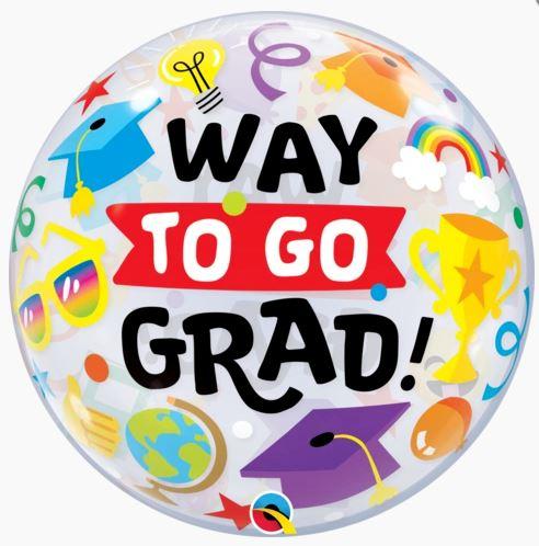 Balloon Bubble 56cm Way To Go Grad (Graduate)