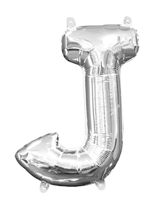 Balloon Foil Letter J Silver 40cm