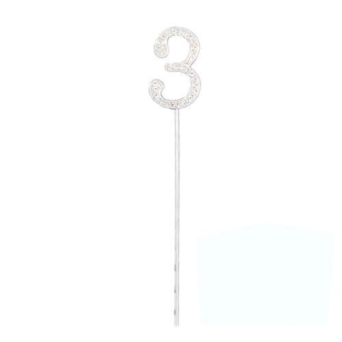 Topper 4cm Diamante Number 3