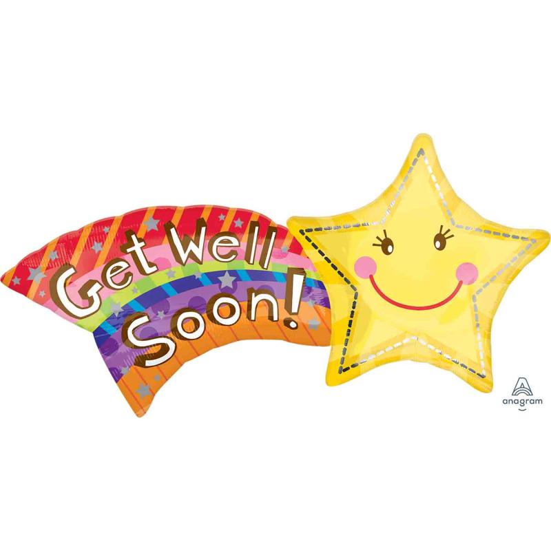 Balloon Foil Supershape Get Well Soon 69cm X 56cm